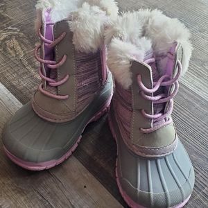Toddler Girls Snow boots with zipper Purple , Size 4